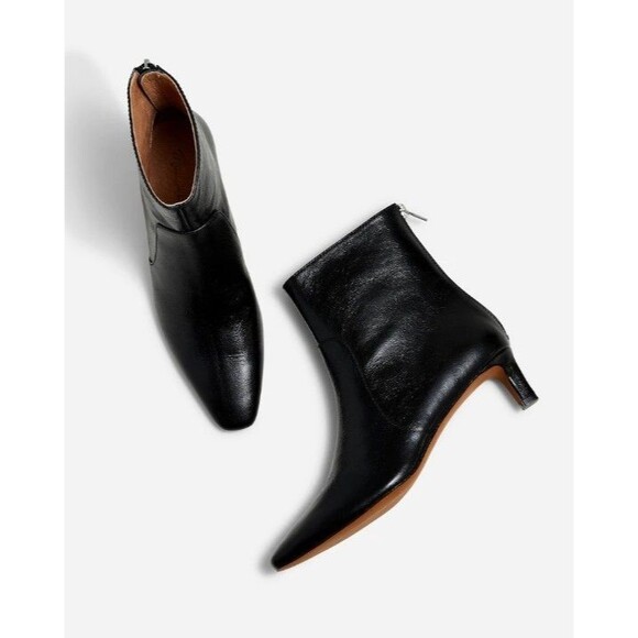 Madewell The Dimes Kitten-Heel Boot in Crinkle Leather NN026 Size 7-Display-$218 - Picture 3 of 16